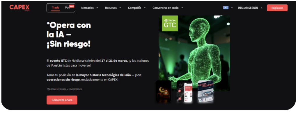 Página principal de CAPEX.com. Fuente: https://CAPEX.com/lat