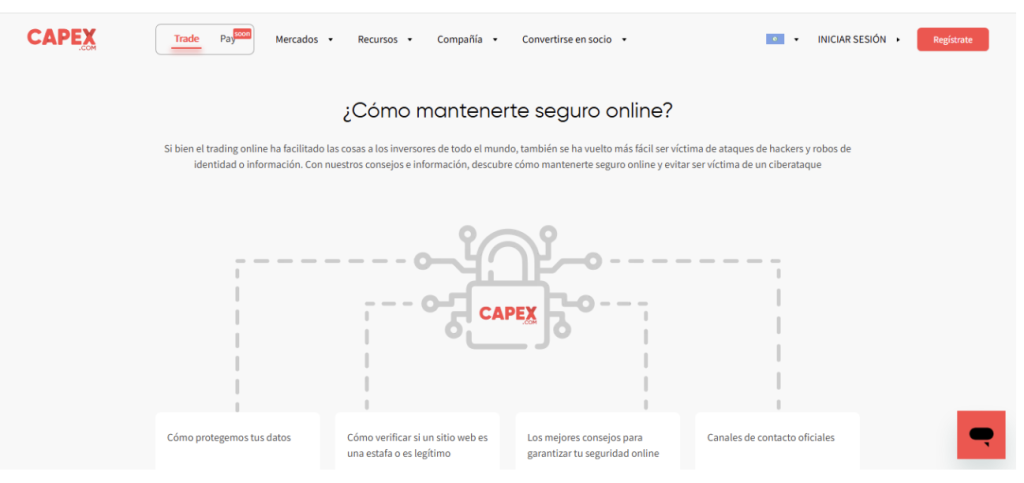 Información de la seguridad del bróker. Fuente: https://CAPEX.com/lat/safety