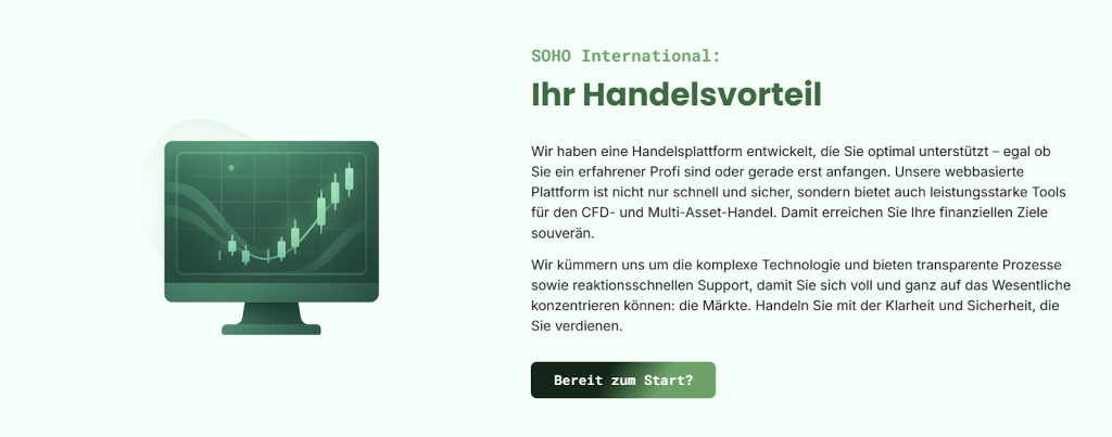 Screenshot des Über-uns-Bereichs von Soho International