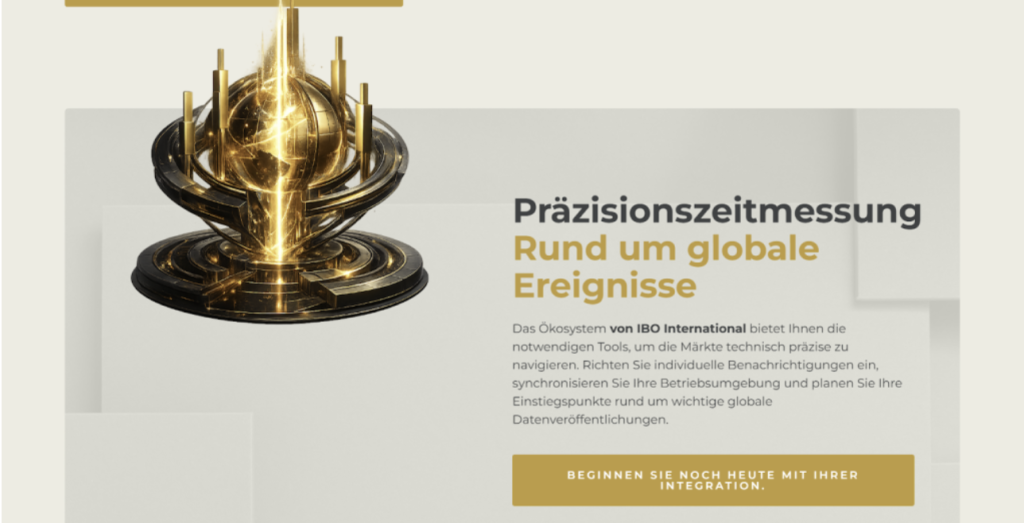 Darstellung eines globalen Wirtschaftskalenders mit Diagrammen und Zeitachsen zur Analyse internationaler Marktereignisse.